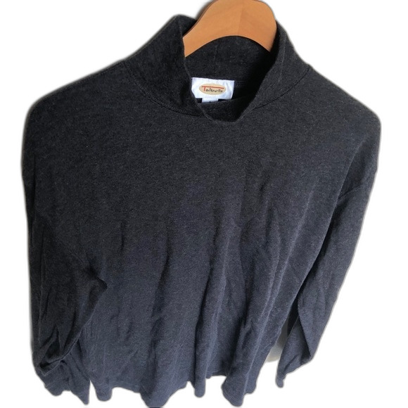 Talbots Grey Mock Neck Top Size Large - Picture 3 of 11
